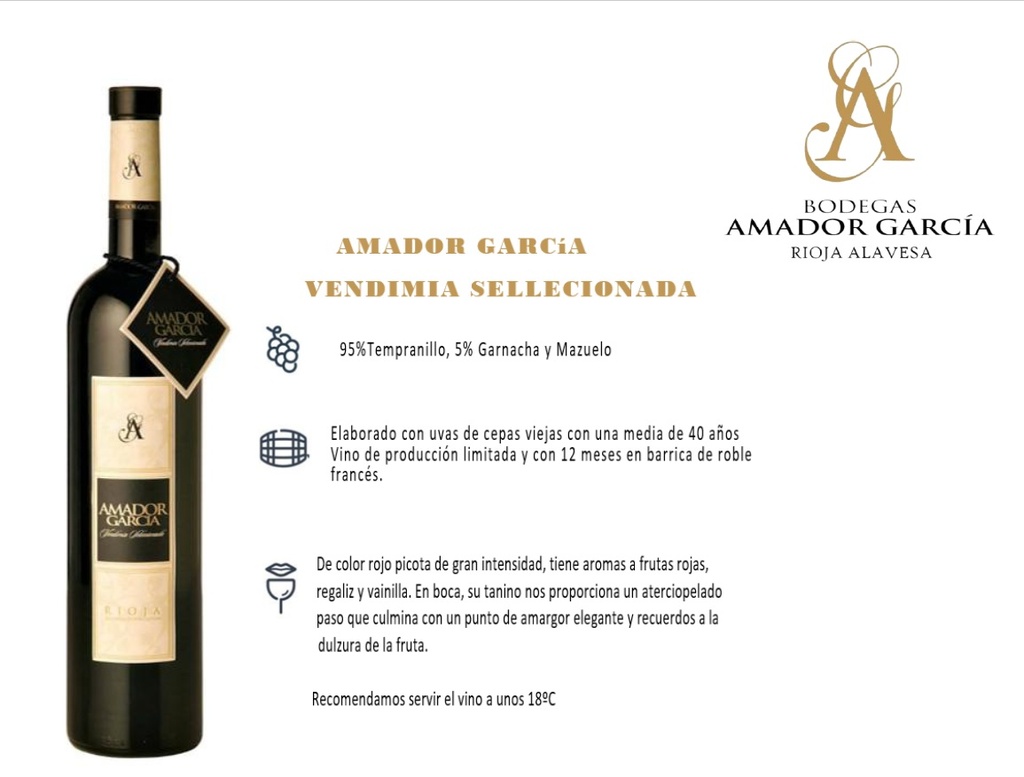 Rioja, Tinto Vendimia Seleccionada Amador Garcia 75 cl.