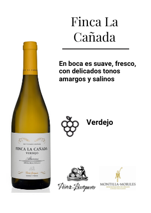 Vino verdejo, Finca la Cañada,   75 cl. D.O. Montilla-Moriles.