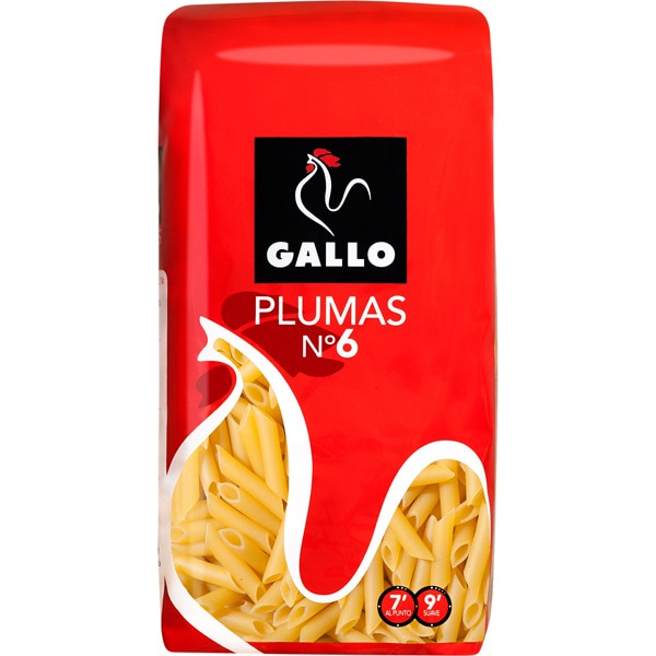 Pasta Gallo 450 gr. Pluma nº 6  CAJA 18 u.