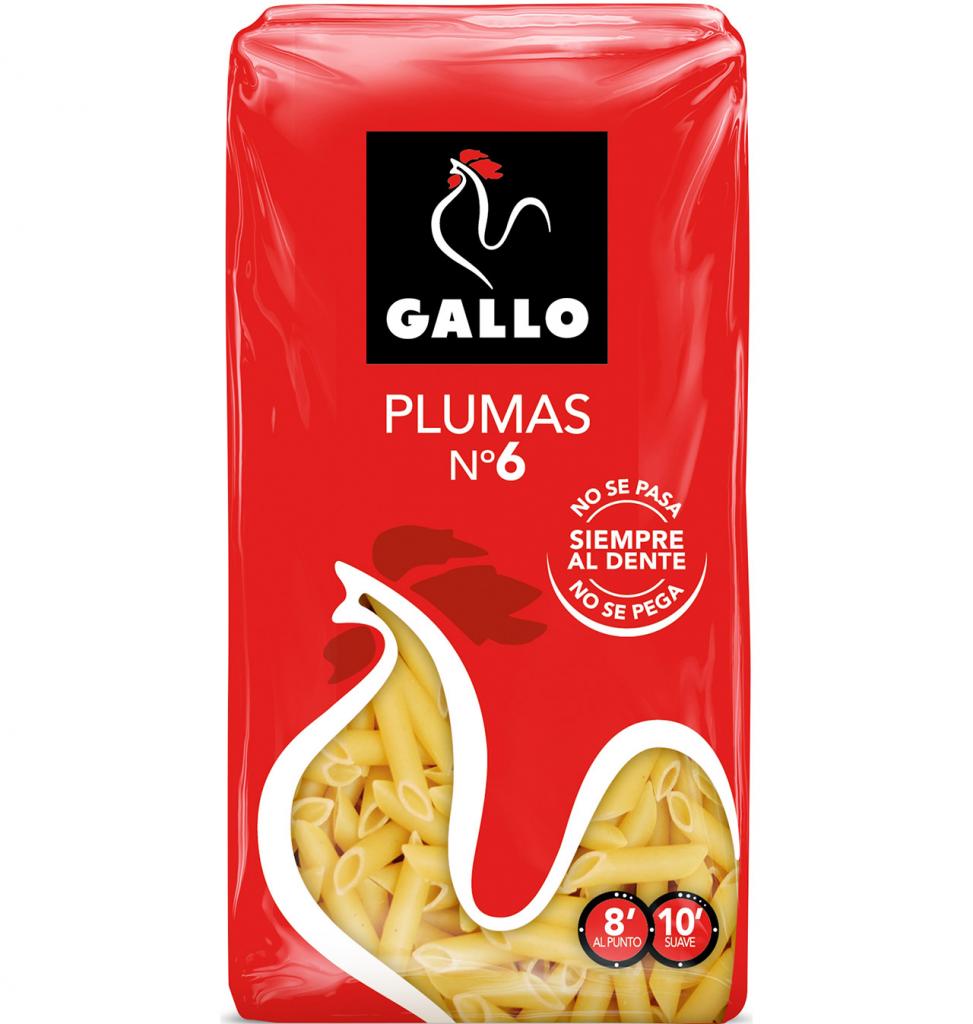 Pasta Gallo 250 gr. Pluma nº 6 CAJA 24 u.