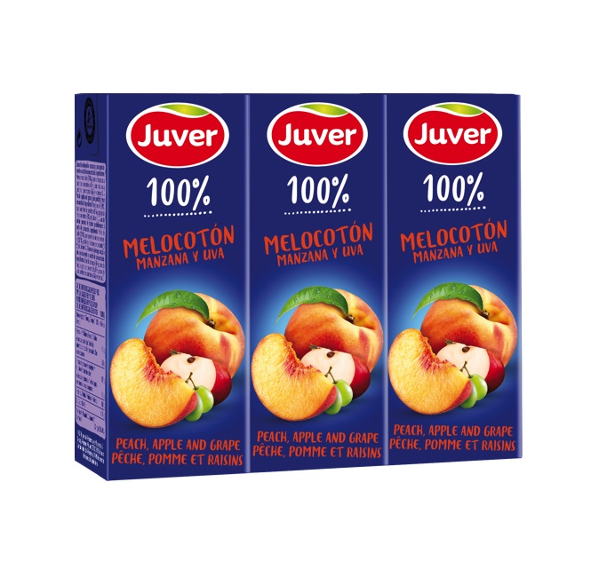 Zumo Juver 100% mini 200 ml. 30 u. Melocotón