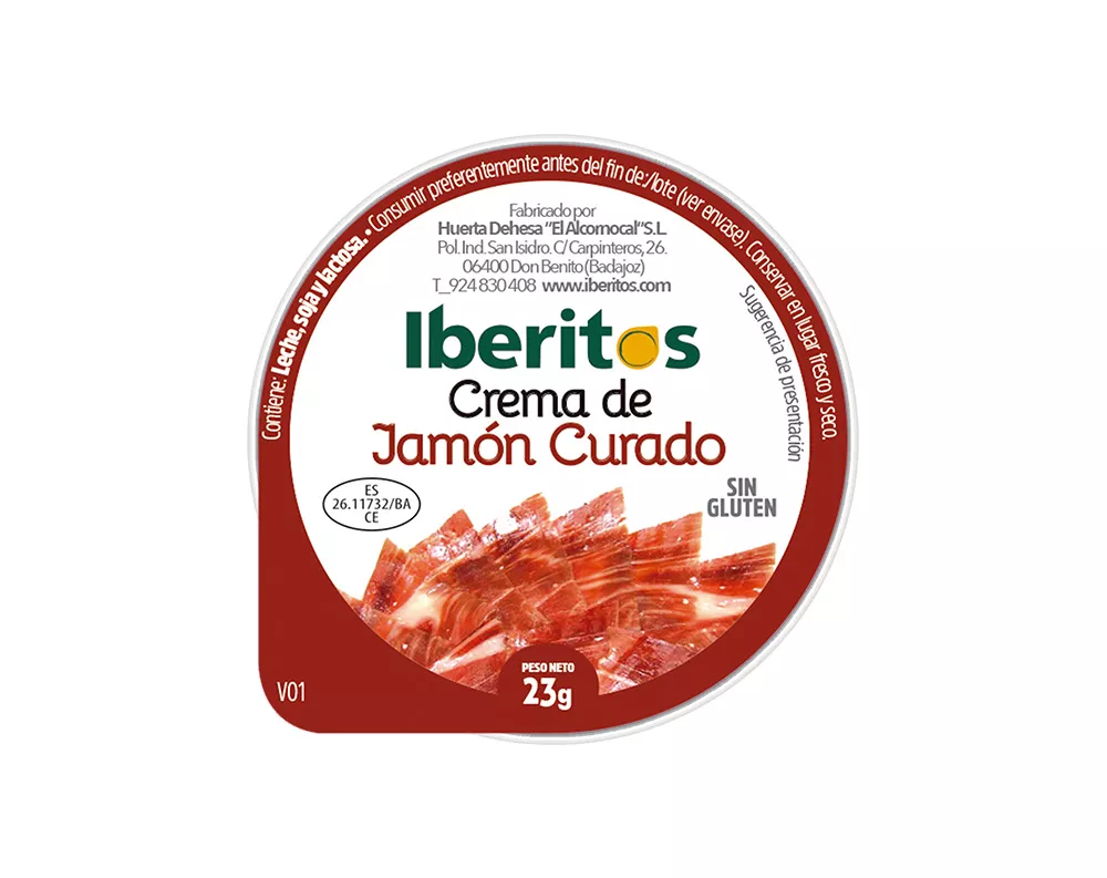 Paté monodosis Iberito 45u.x23 gr. Jamón curado