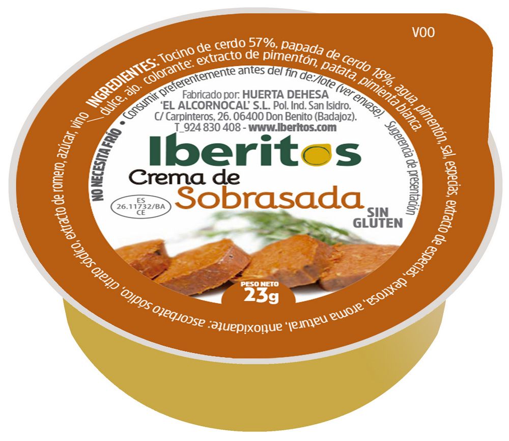 Paté monodosis Iberito 45u.x23 gr. Crema Sobrasada