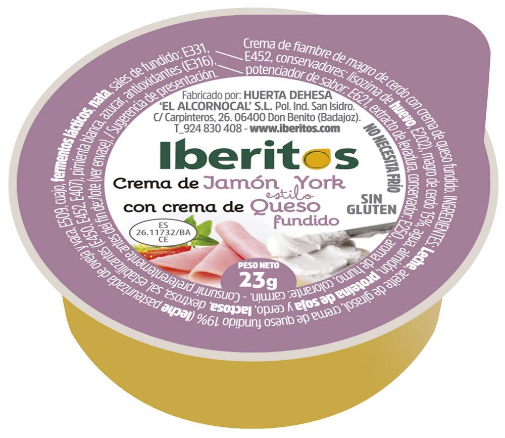 Paté monodosis Iberito 45u.x23 gr. York-Queso