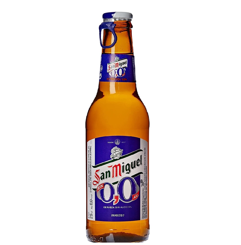 Cerveza San Miguel 00% 25 cl. Sin Retorno 24 u.