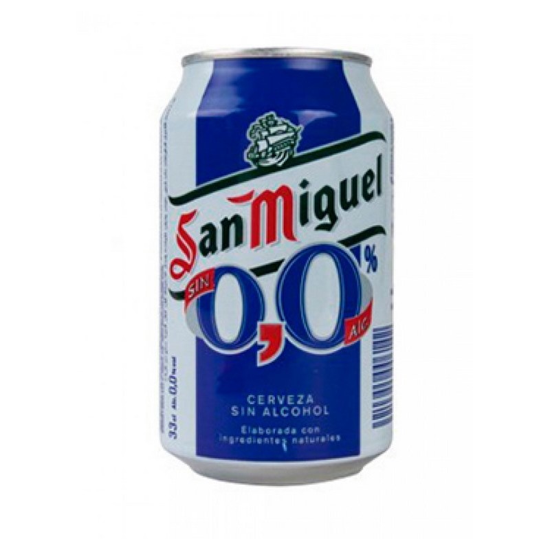 Cerveza San Miguel 00 % Lata 33 cl. 24 u.