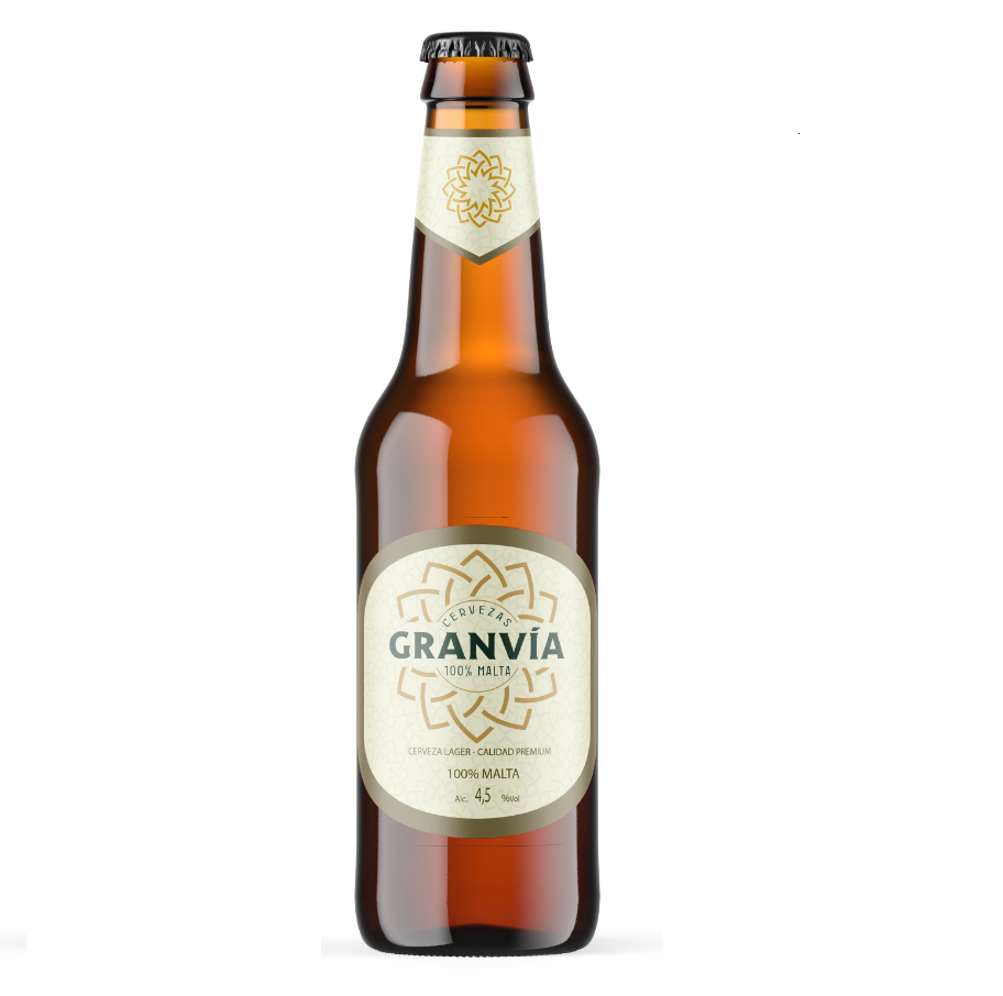 Cerveza Gran Vía 100% Malta Tercios 24 u.
