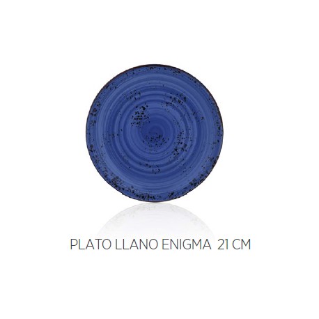 Plato Ceramico Llano 25 cm. Enigma (Azul)