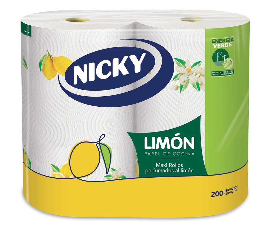 Papel Cocina Nicky Maxi Limon 2 rollos doble capa