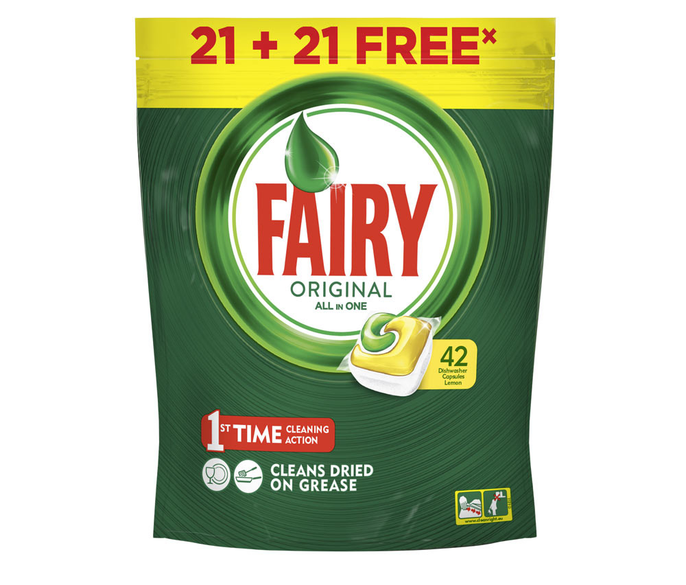 Detergente Lavavajillas Fairy todo en 1 Limón 41 capsulas