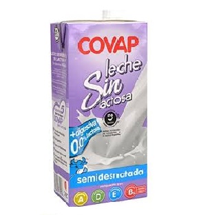 Leche Covap Sin Lactosa Semi 6x1L.