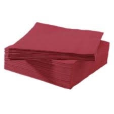 Servilleta Papel 40x40 PP 50 u. Burdeos