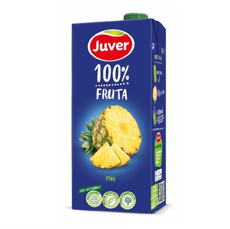 Zumo Juver 100% brik 1L. Piña 12 u.