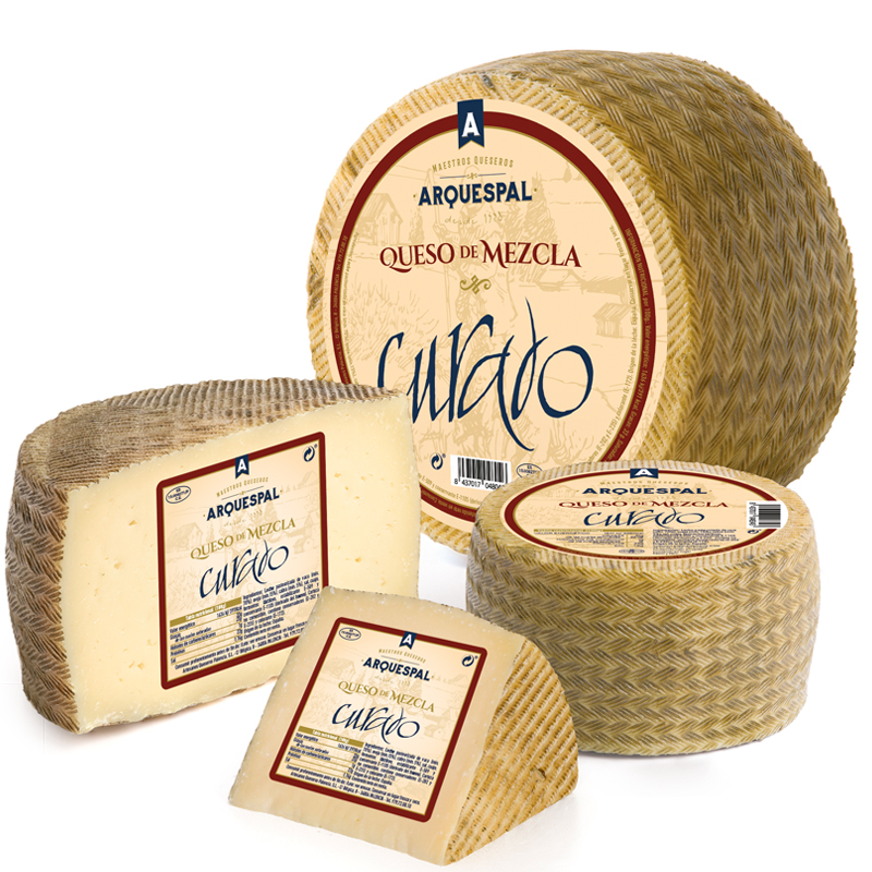 Queso Curado Mezcla Capricho Castellano 1/2 Pieza el kg.