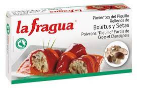 Pimiento Piquillo con Boletus y Setas lata 1/4 kg. La Fragua