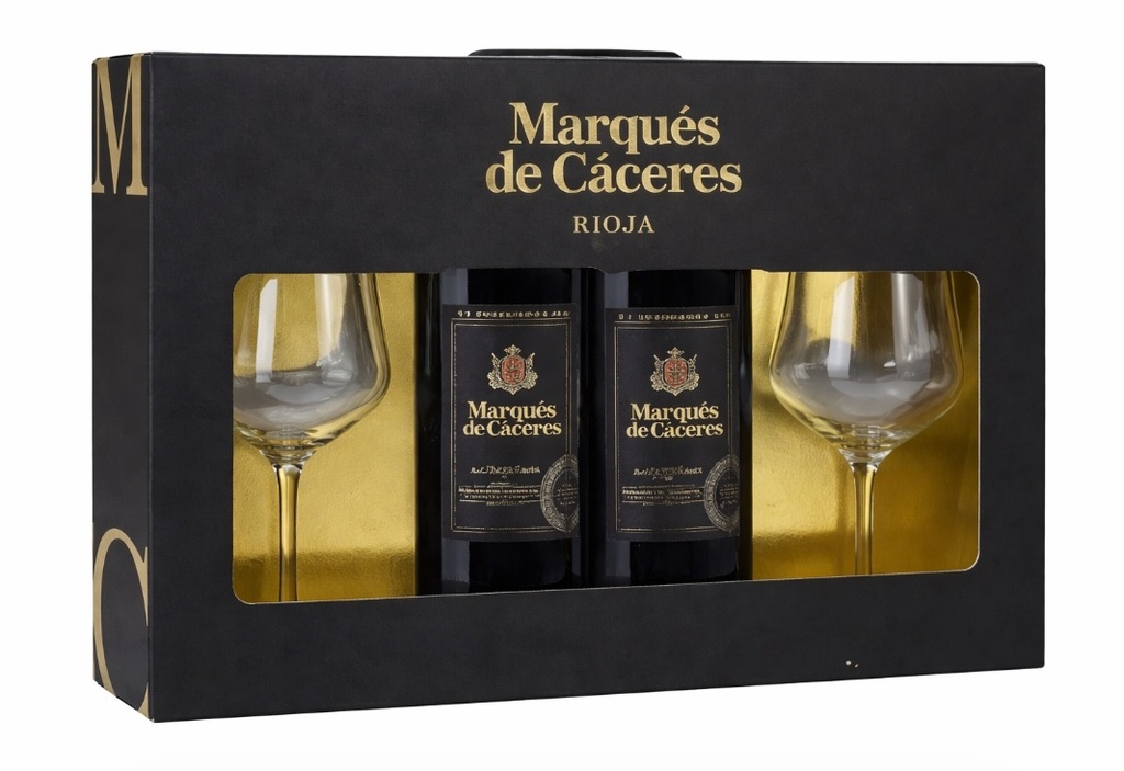 Marques de Caceres Gran Reserva 2014 75 cl. Estuche 2 b.+copas Rioja
