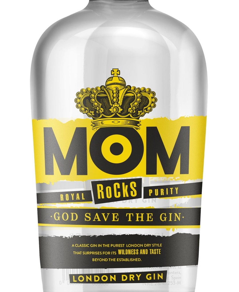 Gin Mom Rocks 37,5º 70 cl. Inglesa 15 Botanicos