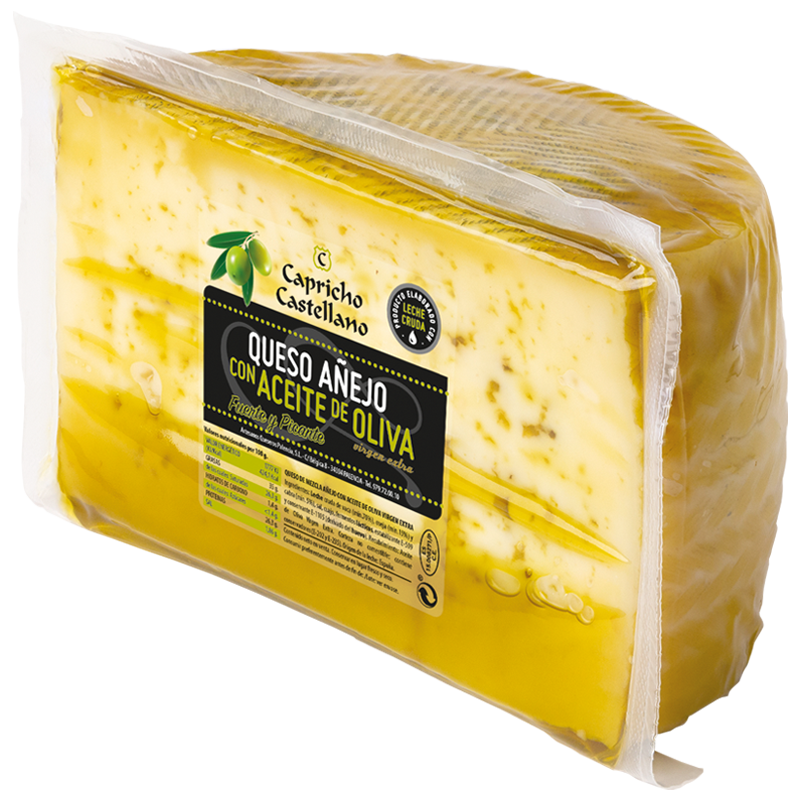 Queso Capricho Castellano Añejo Mezcla Oliva 1/2 pieza Precio kg.