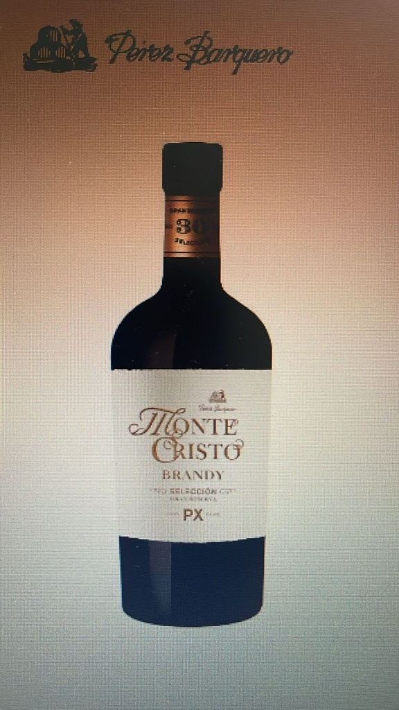 Brandy Montecristo Seleccion 30 años al P.X. 70 cl. Perez Barquero