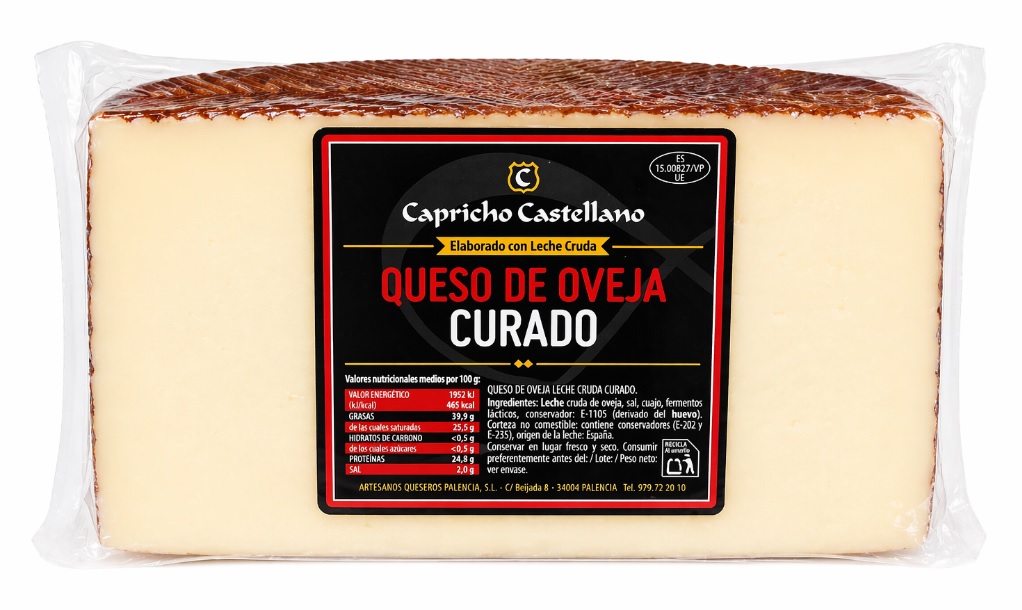 Queso Capricho Castellano Puro de Oveja Curado 1/2 Pieza el kg.