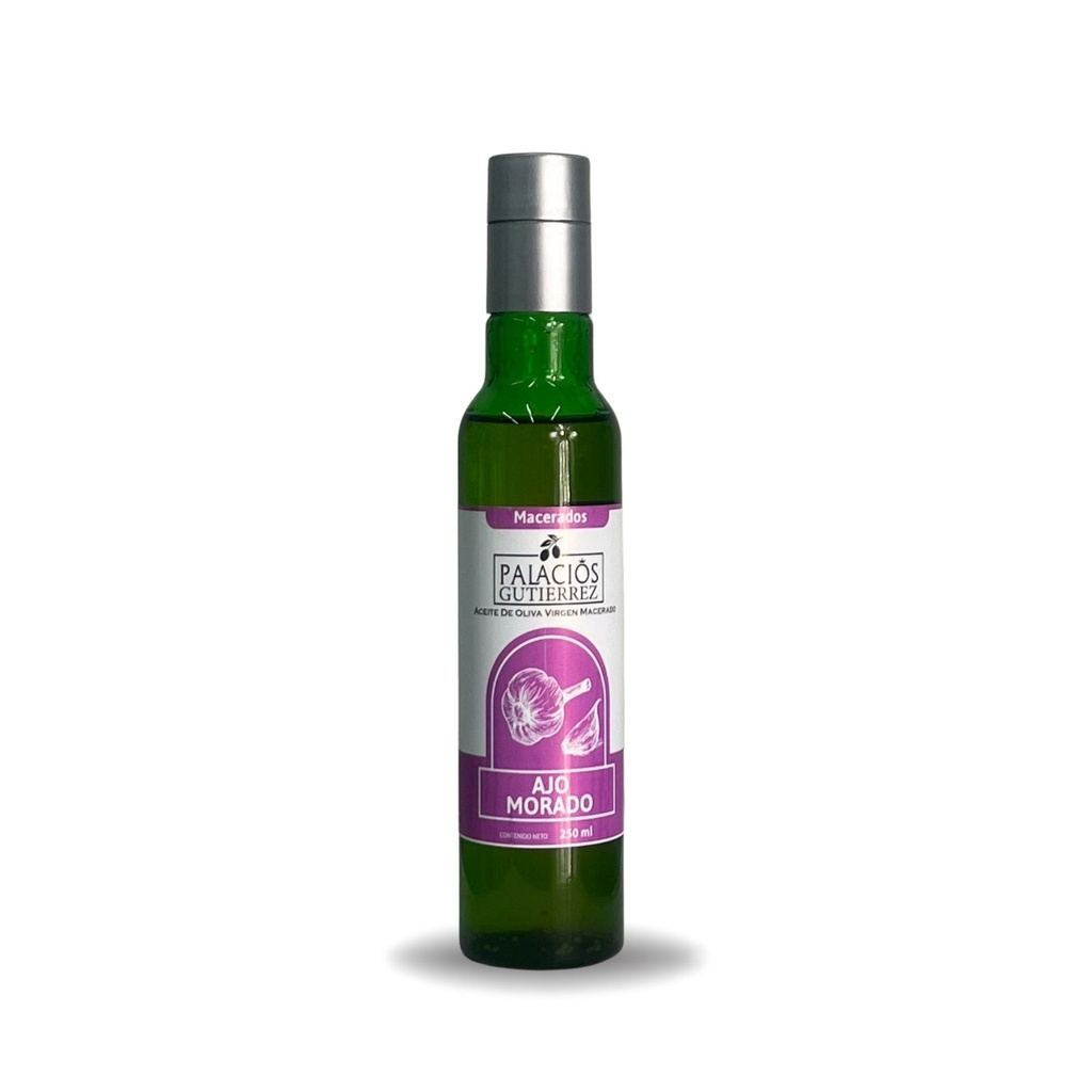 Aceite O.V.E. Palacios Gutierrez cristal 250 ml. Macerado al Ajo