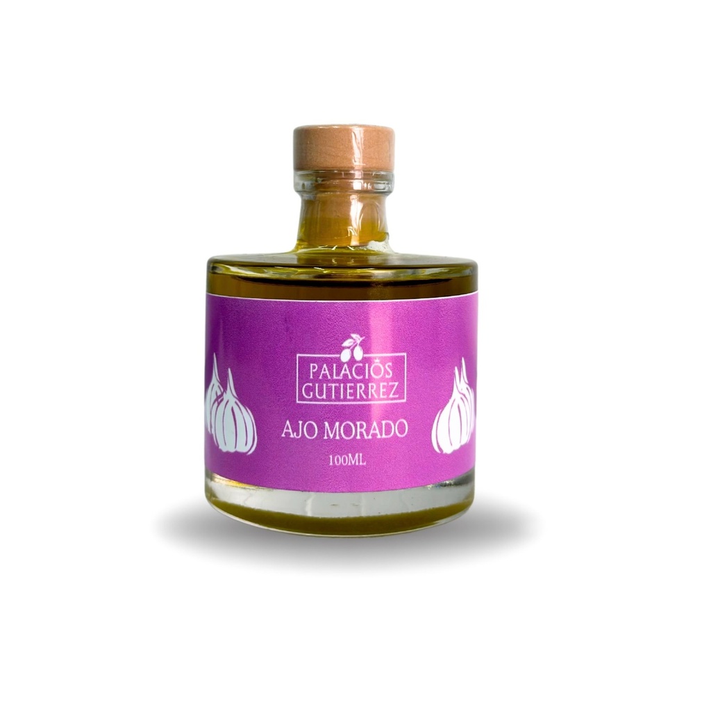 Aceite O.V.E. Palacios Gutierrez cristal 100 ml. Macerado al Ajo