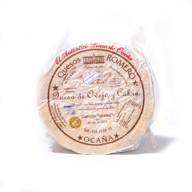 Queso Romero (Ocaña) Oveja y Cabra en Aceite Oliva Entero Precio kg.  