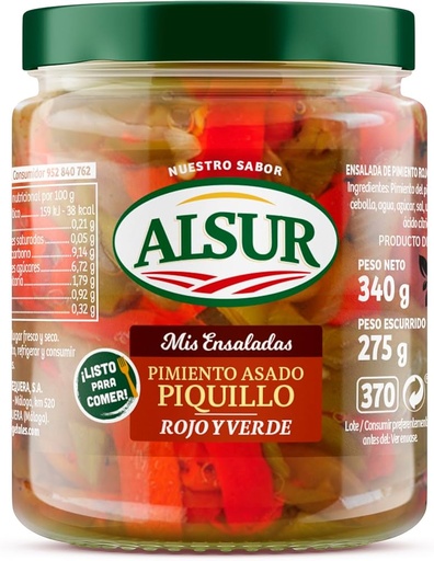 [110675] Ensalada Pimiento Piquillo Alsur Rojo/Verde Tarro 370 ml.