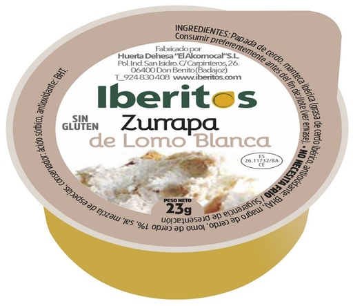 Paté monodosis Iberito 45u.x23 gr. Zurrapa Lomo Blanca