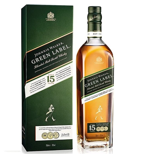 Whisky J. Walker Green Label 15 años 43º 70 cl. Escocia