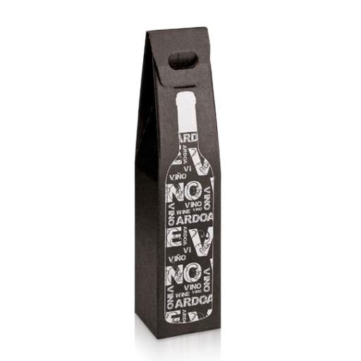 Estuche cartón asa Vino 1 b. 88x85x383 cod. 8001