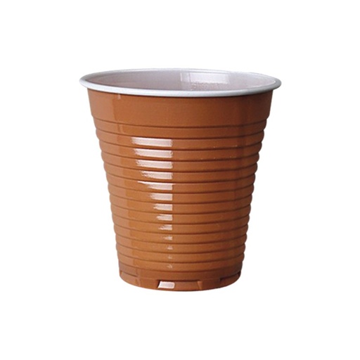 [120274] Vaso pvc vending marron 100 u. bicolor 166 c.c.