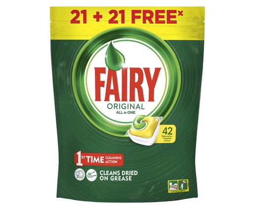 [123493] Detergente Lavavajillas Fairy todo en 1 Limón 41 capsulas