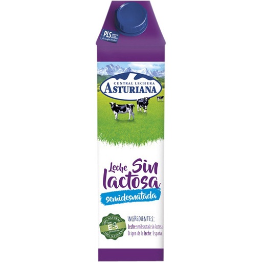 Leche Asturiana Sin Lactosa Semi 6x1L. (11597)