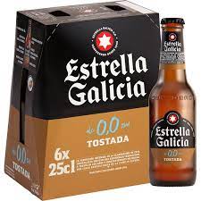 Cerveza Estrella Galicia 00% Tostada 25 cl. 24 u.