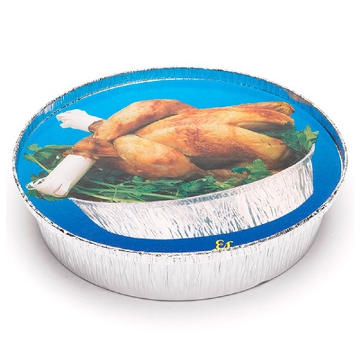 Envase Aluminio+tapa Pollo 25 u.