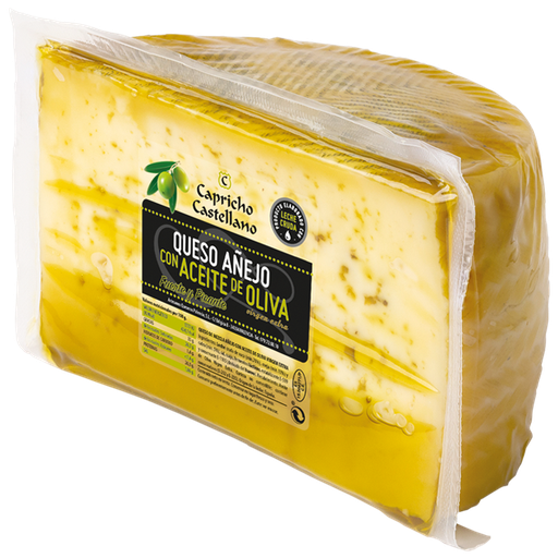 Queso Capricho Castellano Añejo Mezcla Oliva 1/2 pieza Precio kg.