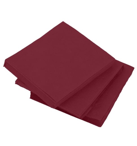 Servilleta Papel 20x20 Mini Cocktail 100 u. Granate