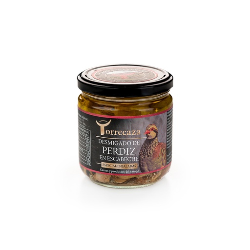 Desmigado de Perdiz Roja de Campo en Escabeche Torrecaza Tarro 480 gr.