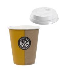 Vaso Cartón 6 Onzas 180 ml. 25 u. con tapa marron