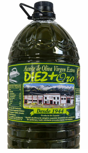 Aceite Oliva Virgen Extra Diez+Oro Pet 5 L. Coop. del Perpetuo Socorro