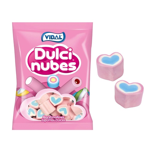Gominolas Vidal 837,5grs. 125 u. Dulcinubes Corazones de colores (29200)