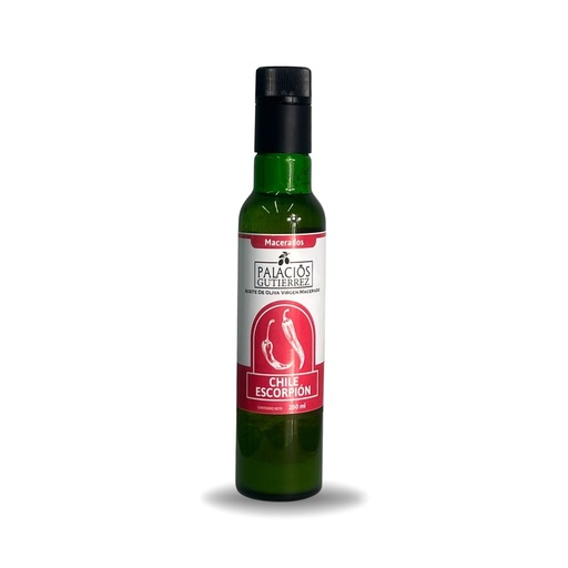 Aceite O.V.E. Palacios Gutierrez cristal 250 ml. Chile Scorpion