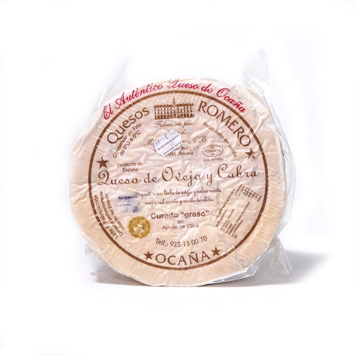Queso Romero (Ocaña) Oveja y Cabra en Aceite Oliva Entero Precio kg.  