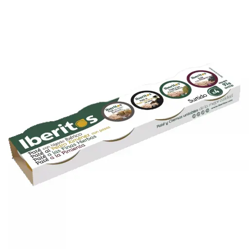 Paté monodosis Iberito 4x23 gr. (Surtido 7) pate-pate px-a la pimienta-hierbas