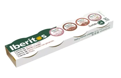 Paté monodosis Iberito 4x23 gr. (Surtido 8) York-jamon curado-lomo-pollo