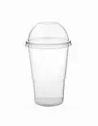 Vaso pvc Pet 350 ml. 12 onz. Bolsa 50 u. + cupula con agujero